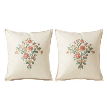 Warrenville 3-Line Embroidery 2-Piece Microfiber Pillowcase