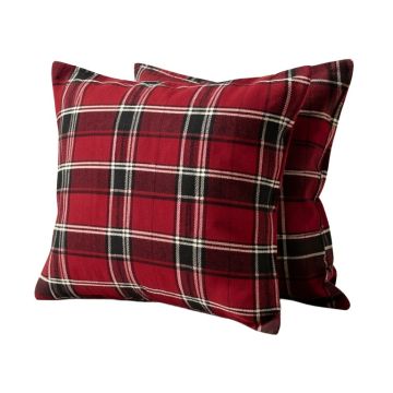 Rustic Patch Plaid Cotton Blend Flannel Pillowcase (synthetic illustration; no displayed measurements)