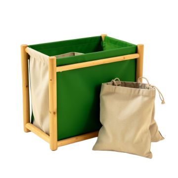 Cedar Dale Laundry Sorting Station With Plain Removable Bags - Green