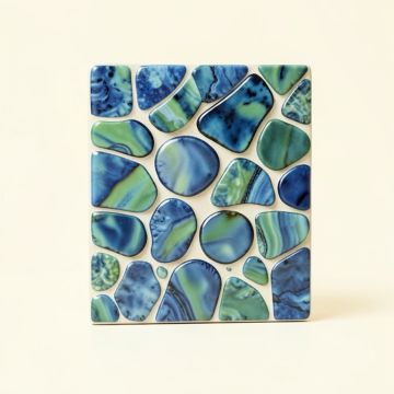 1 '' X 8 '' Authentic Seashell Tile Decorative Mosaic In Blue/Green Abalone (synthetic illustration; no displayed measurements)