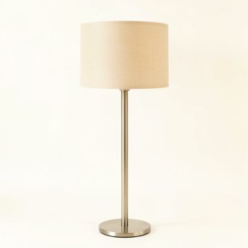 Moss Bridge Floor Lamp With A Plain Fabric Shade - Beige (synthetic illustration; no displayed measurements)