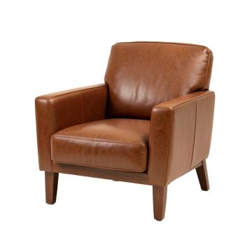 Steel 43 '' Wide Top Grain Leather Chair And A Half
