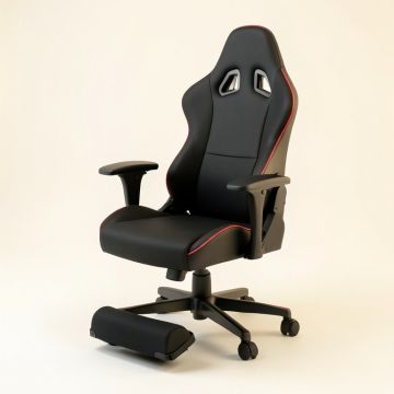 Ergonomic Gaming Chair With Footrest And Massage (synthetic illustration; no displayed measurements)