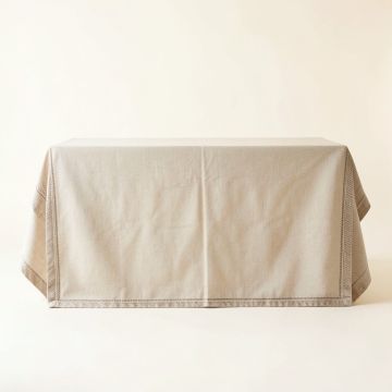 Pine Edge Flat Bed Sheet - Beige (synthetic illustration; no displayed measurements)