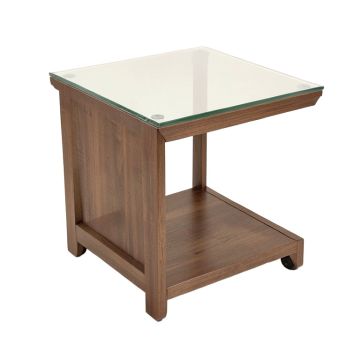Barbara Glass Top End Table With Storage