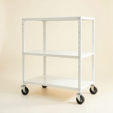 Ash Brook Empty Rolling Workshop Cart - White (synthetic illustration; no displayed measurements)