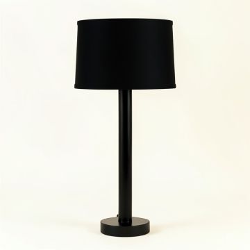Reed Bridge Floor Lamp With A Plain Fabric Shade - Black (synthetic illustration; no displayed measurements)