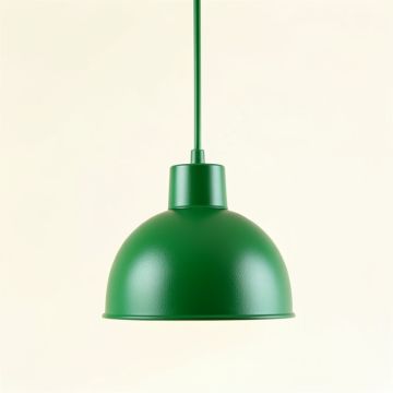 Pine Bend Pendant Light Suspended From One Plain Cable - Green (synthetic illustration; no displayed measurements)