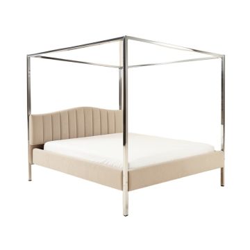 Upholstered Low Profile Four Poster Bed