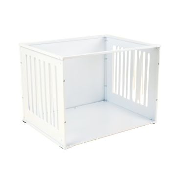 Maple Bluff Empty Furniture-Style Pet Crate - White