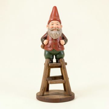 Up The Ladder Climbing Garden Gnome Statue (synthetic illustration; no displayed measurements)