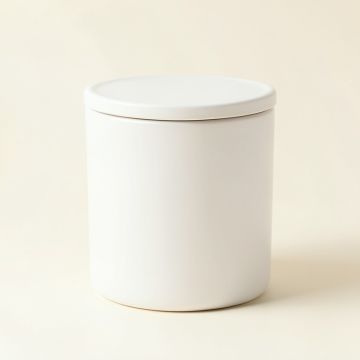 Fern Crest Storage Canister With Lid - White (synthetic illustration; no displayed measurements)