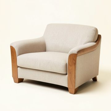 Kjellfrid 54.75 '' Linen Rolled Arm Curved Loveseat (synthetic illustration; no displayed measurements)