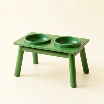 Hazel Dale Pet Feeding Stand With Two Plain Empty Bowls - Green (synthetic illustration; no displayed measurements)