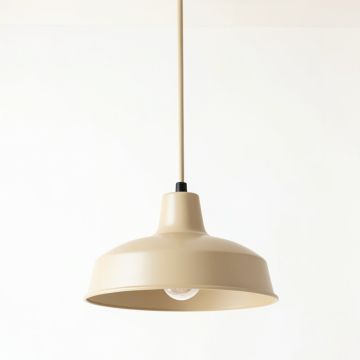 Moss Bridge Pendant Light Suspended From One Plain Cable - Beige (synthetic illustration; no displayed measurements)