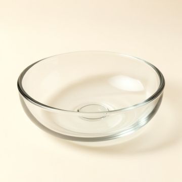 Tempered Glass Circular Vessel Bathroom Sink (synthetic illustration; no displayed measurements)
