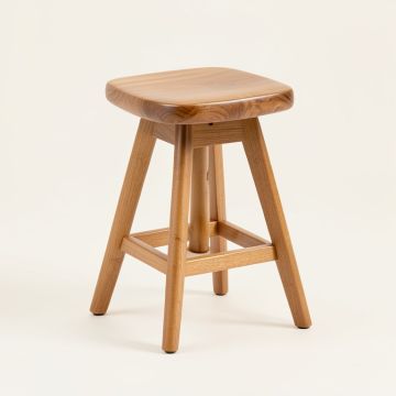 Yvonne Swivel Solid Wood 29.5 '' Bar Stool (synthetic illustration; no displayed measurements)