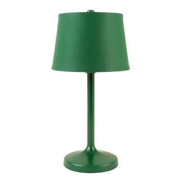 Spruce Branch Table Lamp With A Plain Fabric Shade - Green