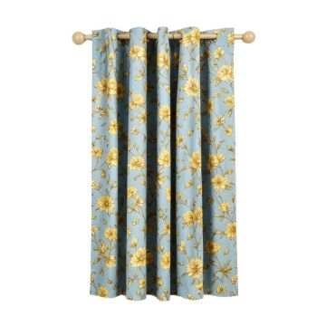 Bryton Floral Room Darkening Rod Pocket Single Curtain Panel