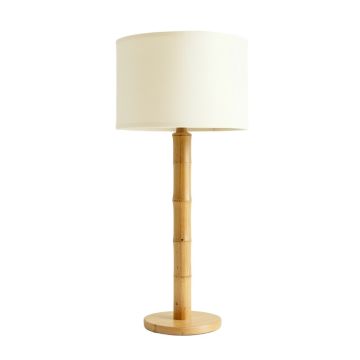 Stone Branch Floor Lamp With A Plain Fabric Shade - Cream