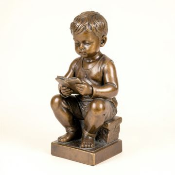 Gratiano Boy Reading Statue (synthetic illustration; no displayed measurements)
