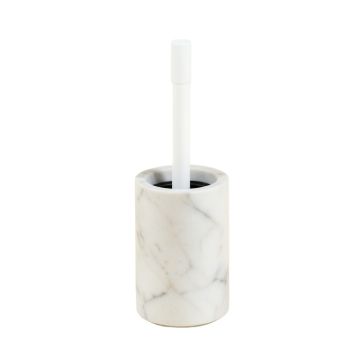 Natural Marble 14.5In . H Free Standing Toilet Brush And Holder