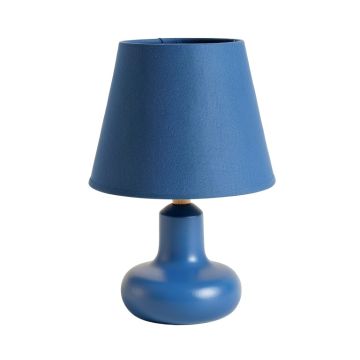 Cliff Bluff Table Lamp With A Plain Fabric Shade - Blue