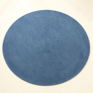 Flint Brook Round Area Rug - Blue (synthetic illustration; no displayed measurements)
