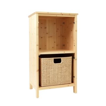 Fern Crossing Freestanding Pull-Out Hamper Cabinet - Beige