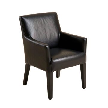Jabraylon Faux Leather Upholstered Dining Chair In Black