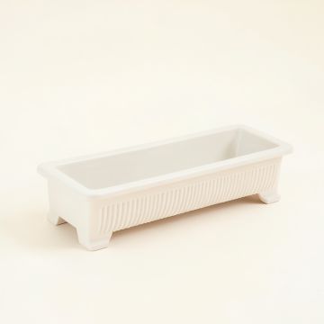 Ridge Bend Empty Railing Planter With Integral Brackets - White (synthetic illustration; no displayed measurements)