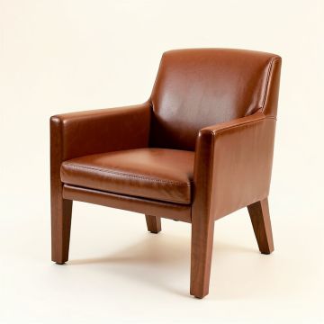 Mcbride Vinyl Upholstered Solid Wood Arm Chair (synthetic illustration; no displayed measurements)