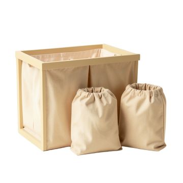 Ash Bridge Laundry Sorting Station With Plain Removable Bags - Beige (synthetic illustration; no displayed measurements)