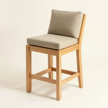 Docklands 30 '' Wood Patio Bar Stool With Cushion (synthetic illustration; no displayed measurements)