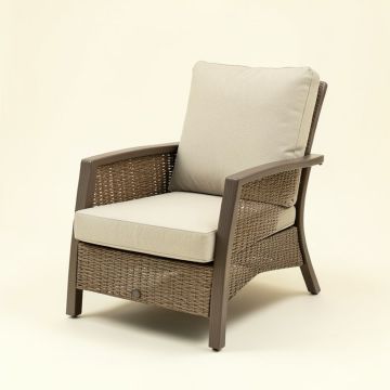 Behn Outdoor Patio Chair With Cushions (synthetic illustration; no displayed measurements)
