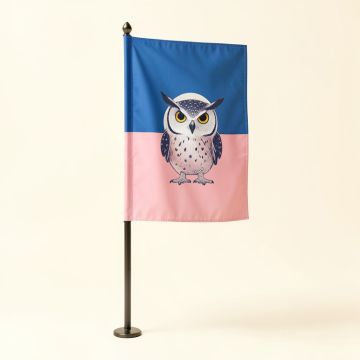 Moonlit Owl Polyester Flag (synthetic illustration; no displayed measurements)
