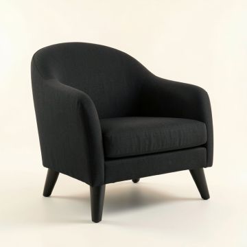 Ridge Edge Upholstered Armchair - Black (synthetic illustration; no displayed measurements)