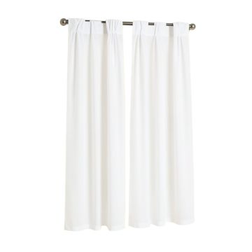 Barretti Cotton Blend Solid Sheer Tab Top Curtain Panels