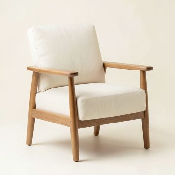 Briar Dell Upholstered Armchair - Ivory (synthetic illustration; no displayed measurements)