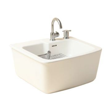 24 '' L X 18 '' W Farmhouse Kitchen Sink With Sink Grid And Basket Strainer