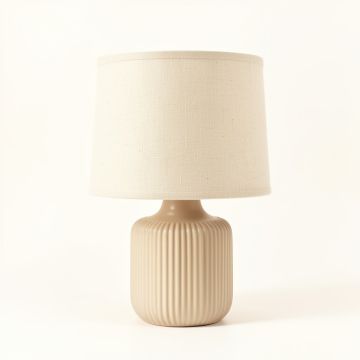 Ridge Bluff Table Lamp With A Plain Fabric Shade - Beige (synthetic illustration; no displayed measurements)