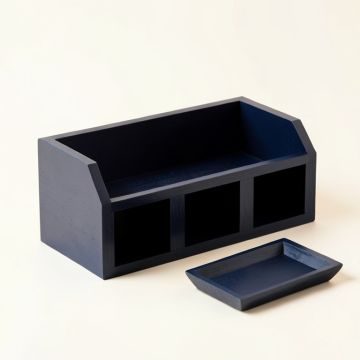 Moss Bridge Empty Coffee-Station Organizer - Navy (synthetic illustration; no displayed measurements)