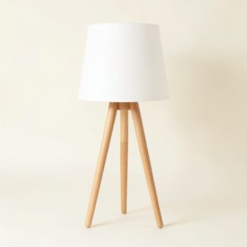 Spruce Arc Floor Lamp With A Plain Fabric Shade - White (synthetic illustration; no displayed measurements)
