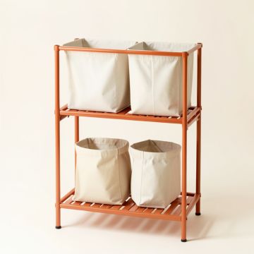 Ridge Crossing Laundry Sorting Station With Plain Removable Bags - Terracotta (synthetic illustration; no displayed measurements)