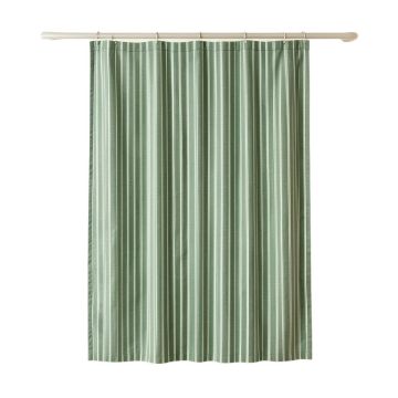 Reed Arc Shower Curtain Hanging Flat From A Plain Rod - Green (synthetic illustration; no displayed measurements)