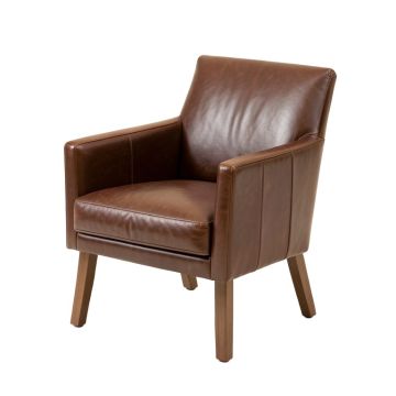 Collinson Genuine Leather Upholstered Dining Chair