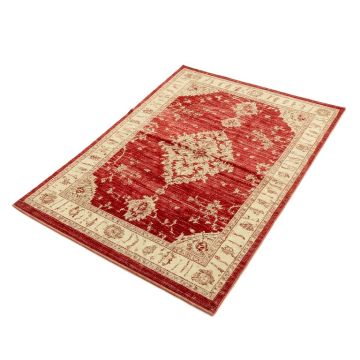 Deena Power Loom Red/Beige Rug