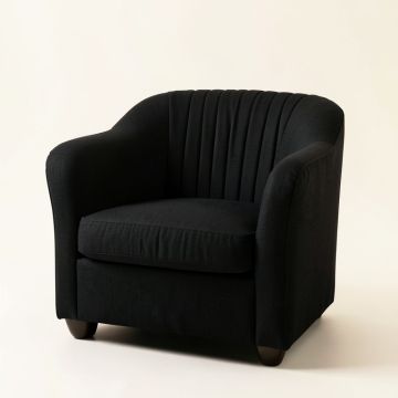 Birch Brook Upholstered Armchair - Black (synthetic illustration; no displayed measurements)