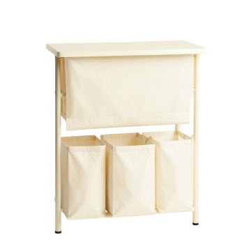 Olive Brook Laundry Sorting Station With Plain Removable Bags - Cream