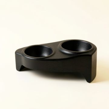 Dawn Crest Pet Feeding Stand With Two Plain Empty Bowls - Black (synthetic illustration; no displayed measurements)